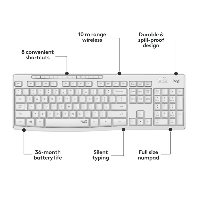 Combo Inal&aacute;mbrico De Rat&oacute;n Y Teclado Logitech M... image number null