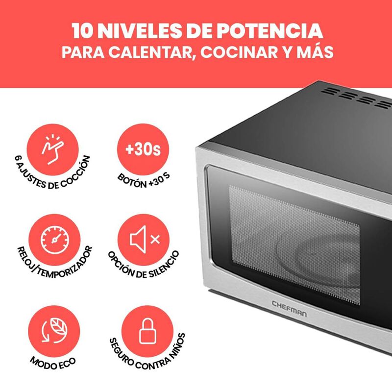 Horno de Microondas Acero Inox Chefman  1.1 Pie... image number null