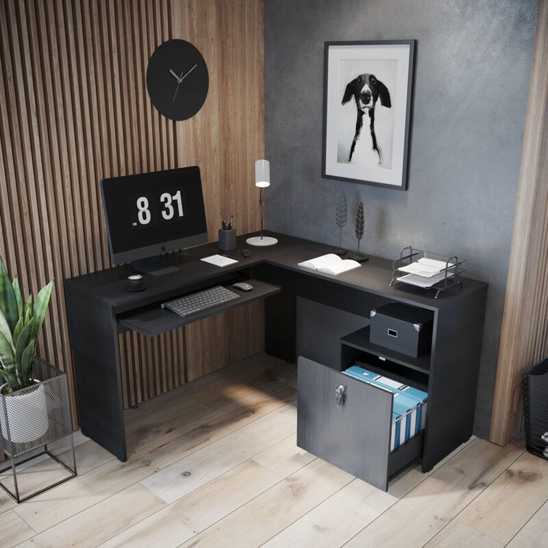 Escritorio en L Kansas, Dise&ntilde;o Funcional para E... image number null