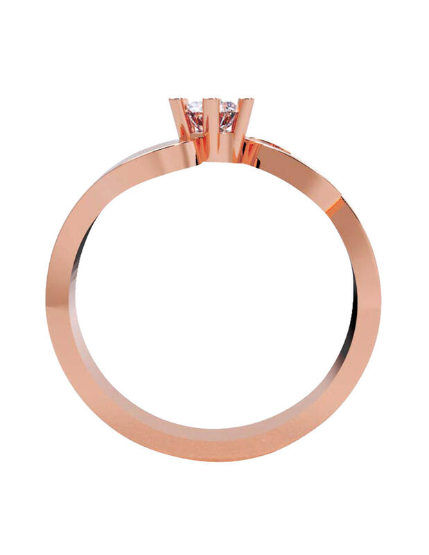 Anillo de Compromiso en Oro Rosa 10K con Circon... image number null