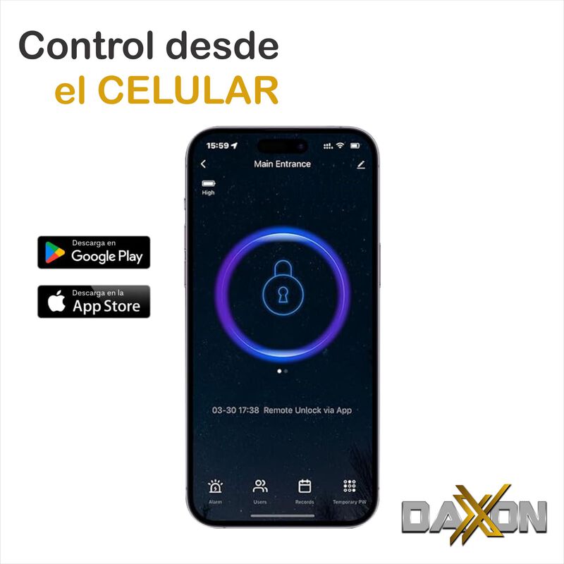 Cerradura Chapa Inteligente Wi-Fi Huella Contra... image number null