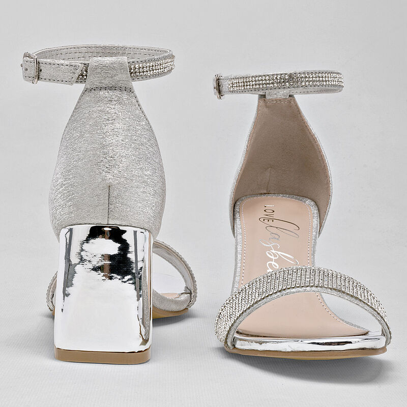 Clasben Zapatillas de fiesta para mujer plata image number null