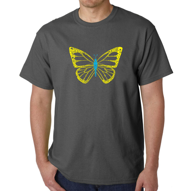 Camiseta Word Art Para Hombre - Mariposa - Gris image number null