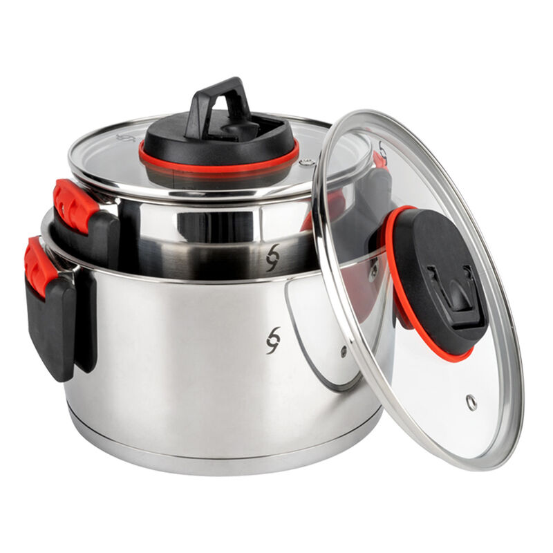 Bater&iacute;a De Cocina Apilable Acero Inox 3 Pzas Bo... image number null
