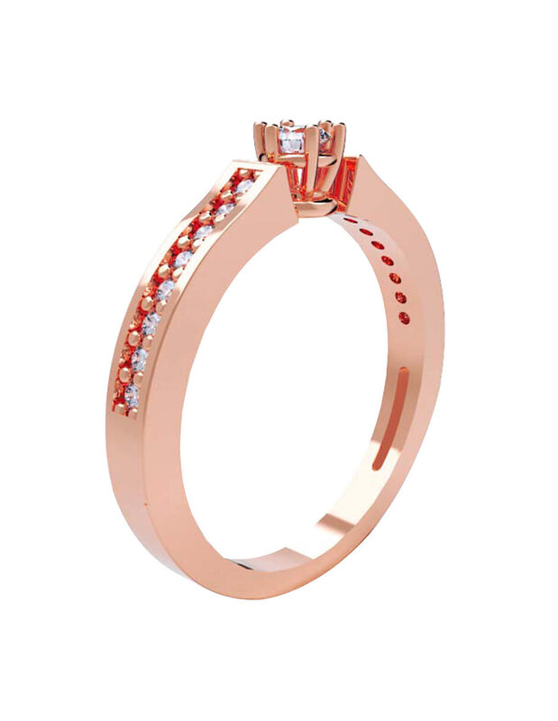 Anillo de Compromiso en Oro de 10K con Circonia... image number null