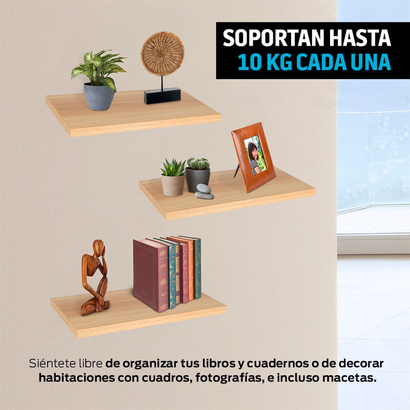Repisas Flotantes de Madera 3 Piezas de 30x15 c... image number null