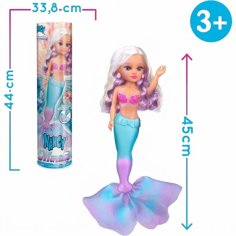 Mu&ntilde;eca Sirena Cambia Color Agua Fr&iacute;a Accesorios... image number null