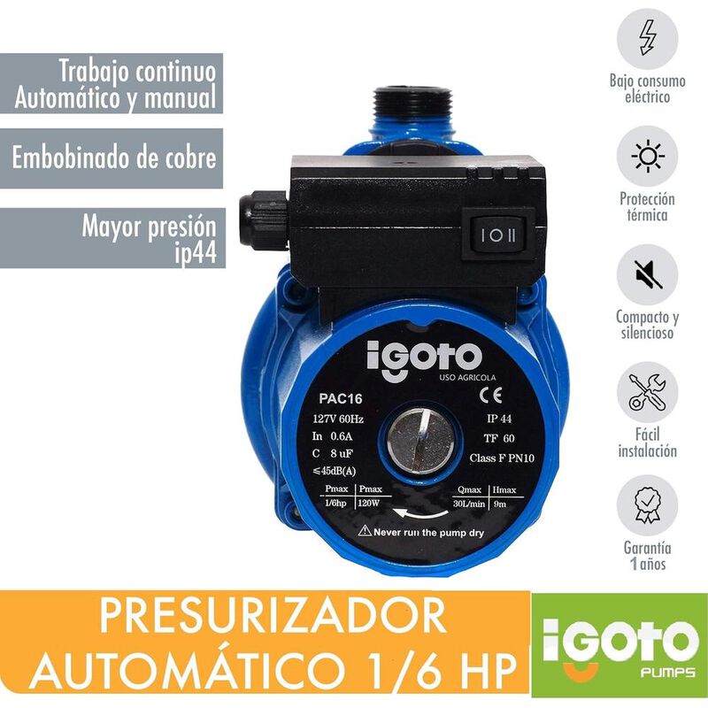 Presurizadora Igoto PAC16 Aumenta la Presión de... image number null