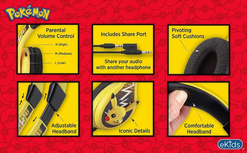 Auriculares Ekids Pokemon Pikachu Con Cable Est... image number null
