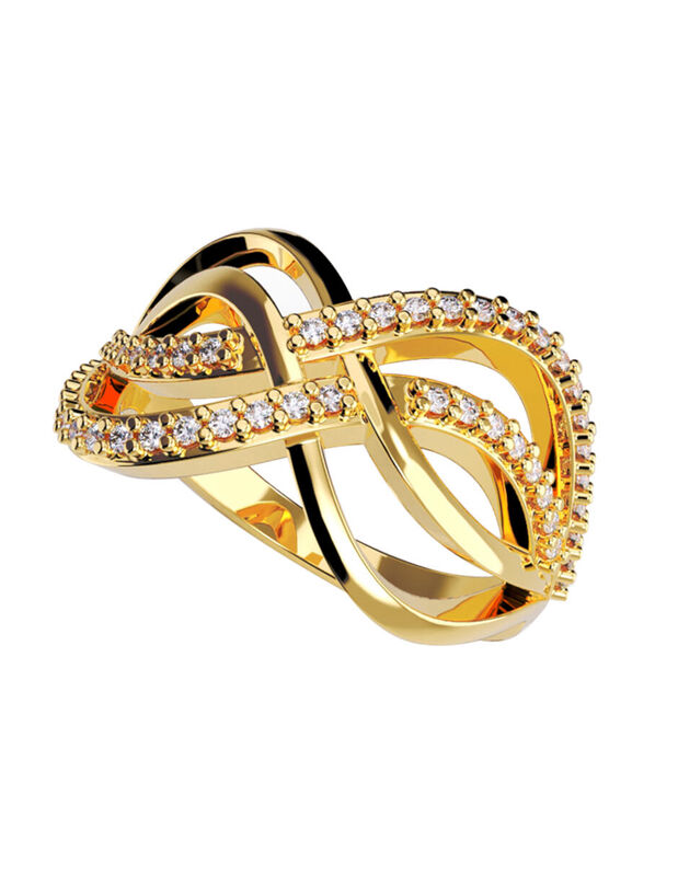 Anillo de Compromiso en Oro de 14K con Circonia... image number null