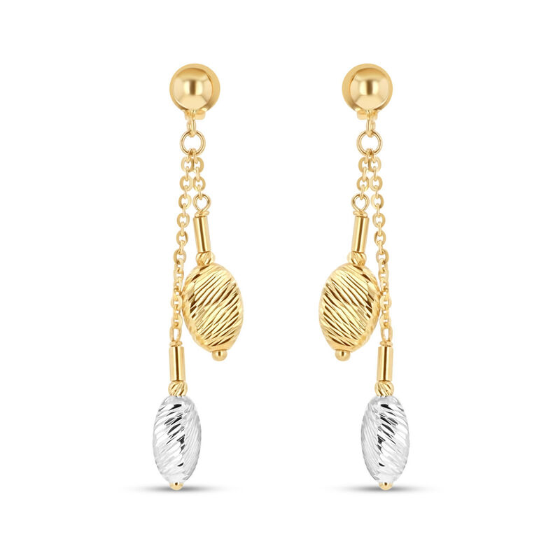 Aretes De Oro Amarillo Y Blanco 14k | Bizzarro image number null