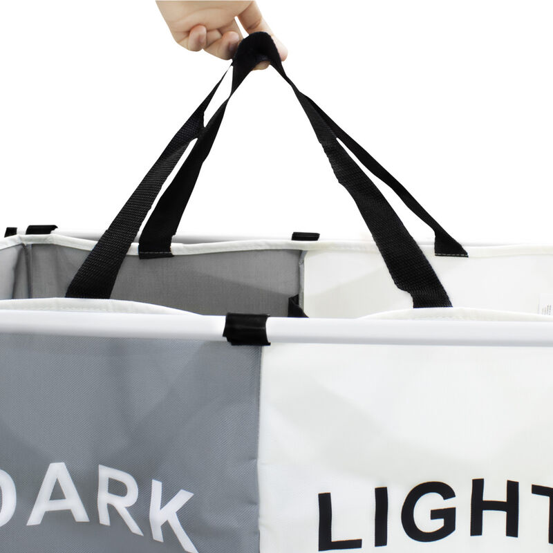 Cesto Para Ropa con 2 Separaciones  Gris /Blanc... image number null