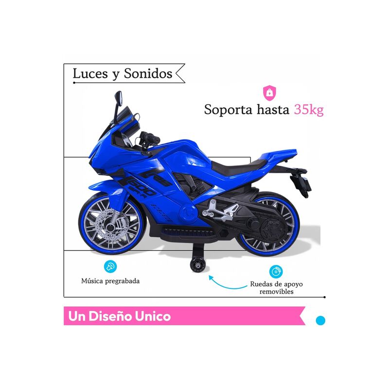 Motocicleta El&eacute;ctrica Montable Deportiva Nino T... image number null