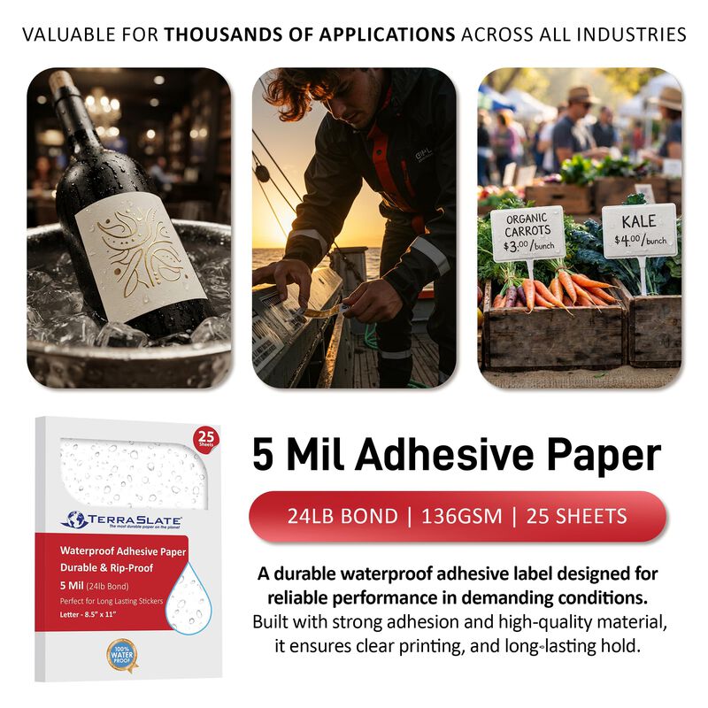 Papel adhesivo impermeable Terraslate 21 &times; 29,7... image number null
