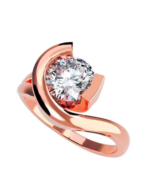 Anillo de Compromiso en Oro de 10K con Circonia... image number null