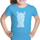 Camiseta Word Art Para Ni&ntilde;a - Alpaca - Turquesa