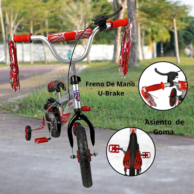 Bicicleta Infantil Rodada 12 Con Ruedas De Apoy... image number null