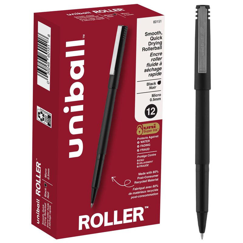 Bol&iacute;grafo Roller Uniball Stick Micro 0,5 Mm Bla... image number null