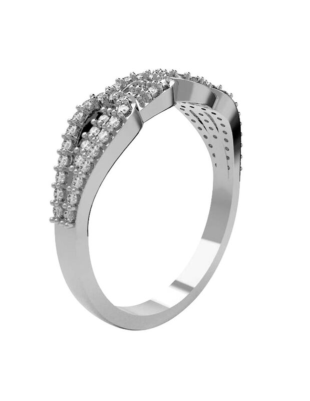 Anillo de Compromiso en Oro Blanco 14K con Circ... image number null