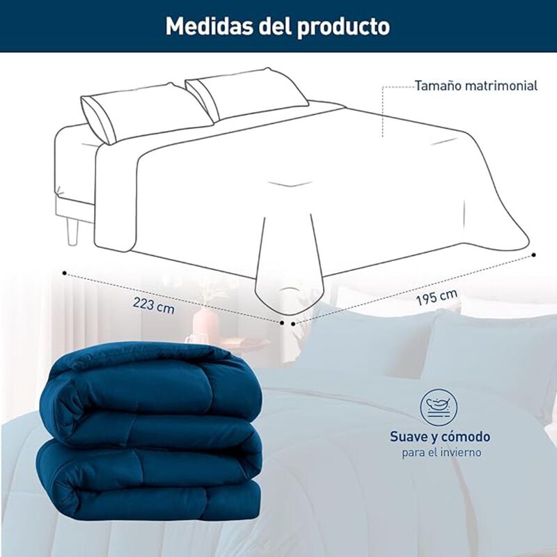 Edredon Acolchado Tama&ntilde;o Matrimonial Bluelander image number null