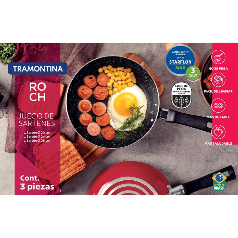 JUEGO DE SARTENES TRAMONTINA 32300234 ROCH 3 PI... image number null