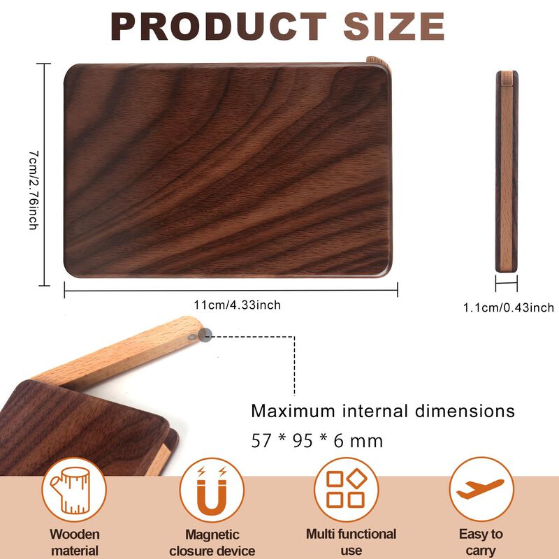 Portatarjetas De Madera Yoyai 11 &times; 7 &times; 1,1 cm C... image number null