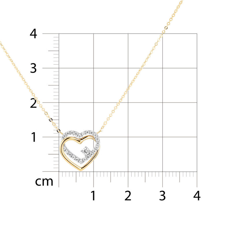 Gargantilla Coraz&oacute;n Bicolor Oro 10k Con Zirconi... image number null