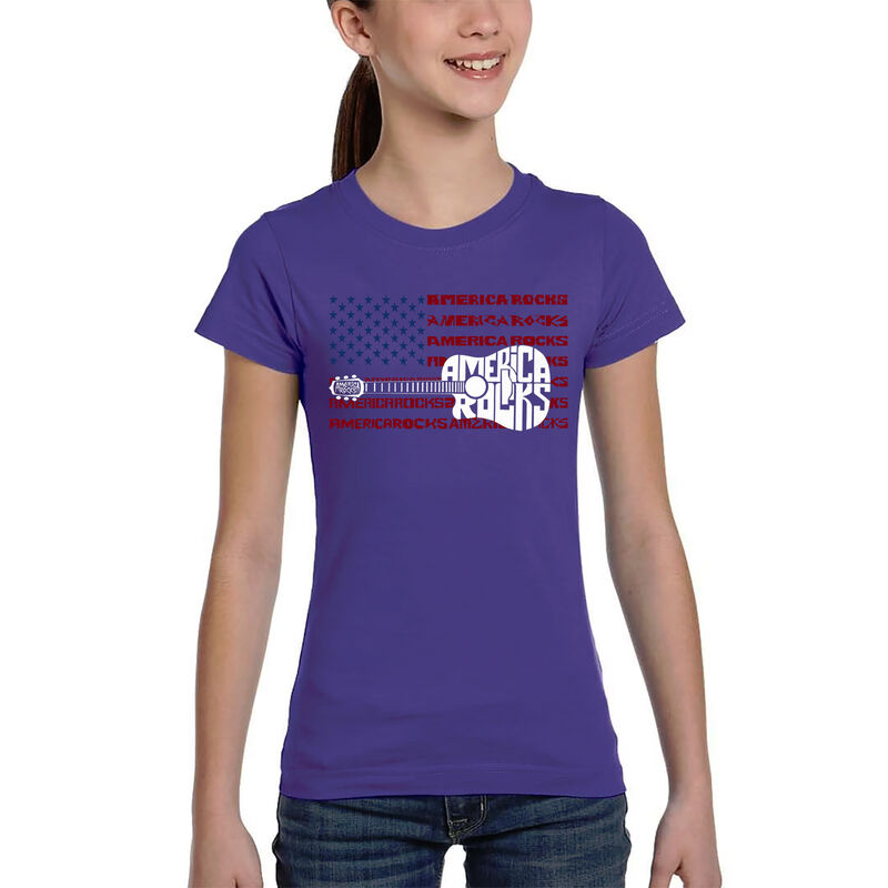 Camiseta Word Art Para Ni&ntilde;a - America Rocks - M... image number null