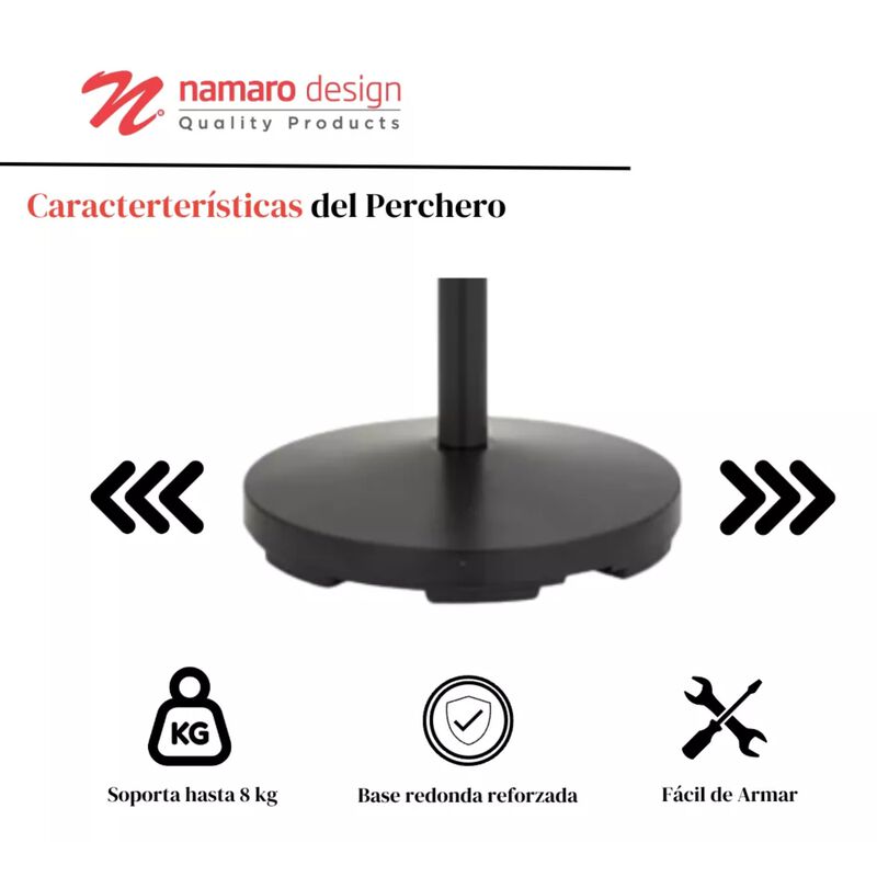 Perchero De Piso Met&aacute;lico Cromado Namaro Design image number null