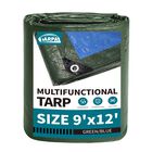 Lona Tarpal, 9 X 12 Pies, Verde, Impermeable, Ligera, De Polietileno