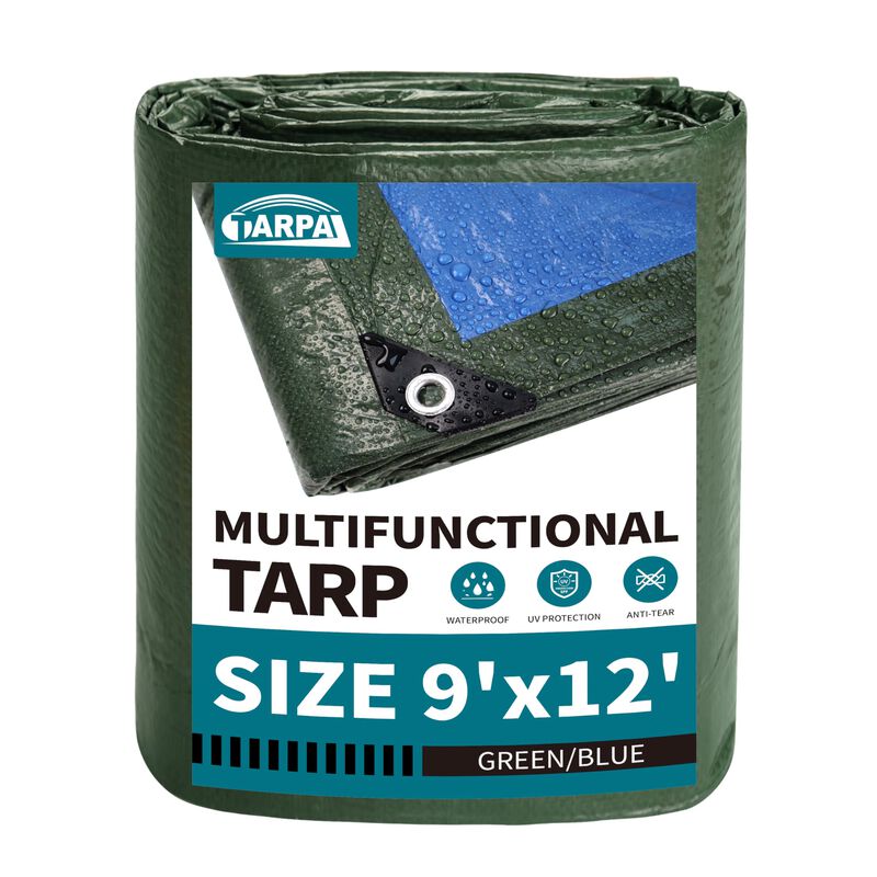 Lona Tarpal, 9 X 12 Pies, Verde, Impermeable, L... image number null