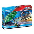 B&uacute;squeda En Paraca&iacute;das De La Polic&iacute;a De Playmobil Con Helic&oacute;ptero Y Figuras
