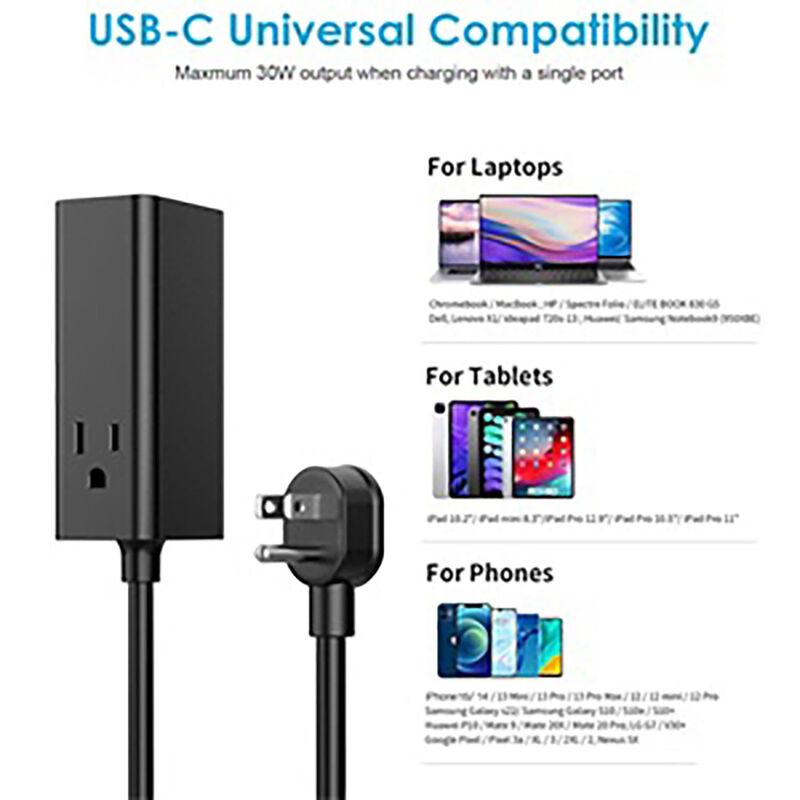 Cargador Ac Mybat 30w Universal Usb-c Usb-a Hub... image number null