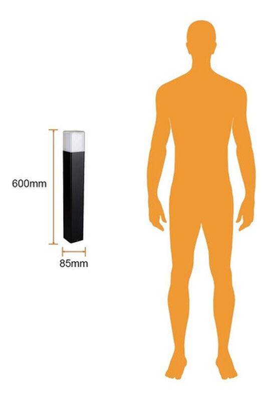 Poste Led Negro Sobreponer En Piso 13w Luz Cali... image number null