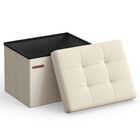 Otomana Plegable Songmics, Peque&ntilde;a, 32 Litros, 130 Kg, Color Crema