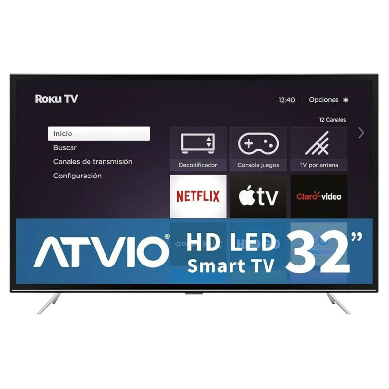 SmartTV Pantalla 32 pulgadas ATVIO RokuTV HD Le... image number null
