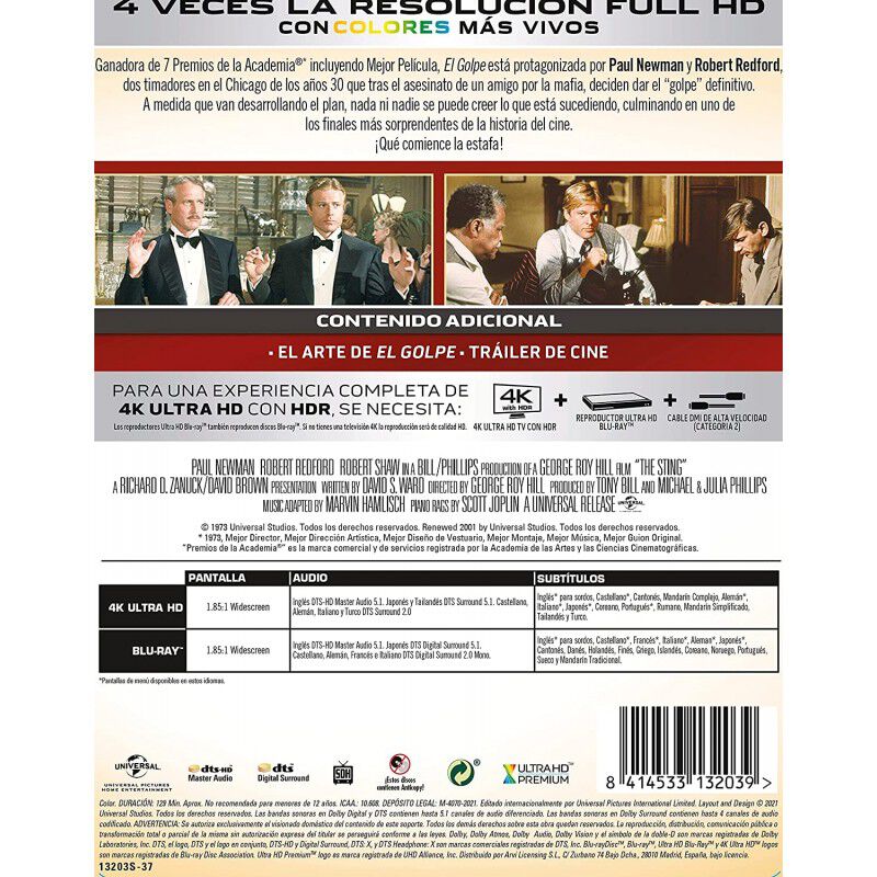El Golpe [4k Uhd, Blu-ray] (1973) The Sting image number null