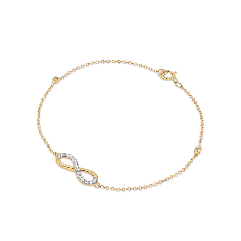 Pulsera Infinito Oro Amarillo 10k Diamante Fino... image number null