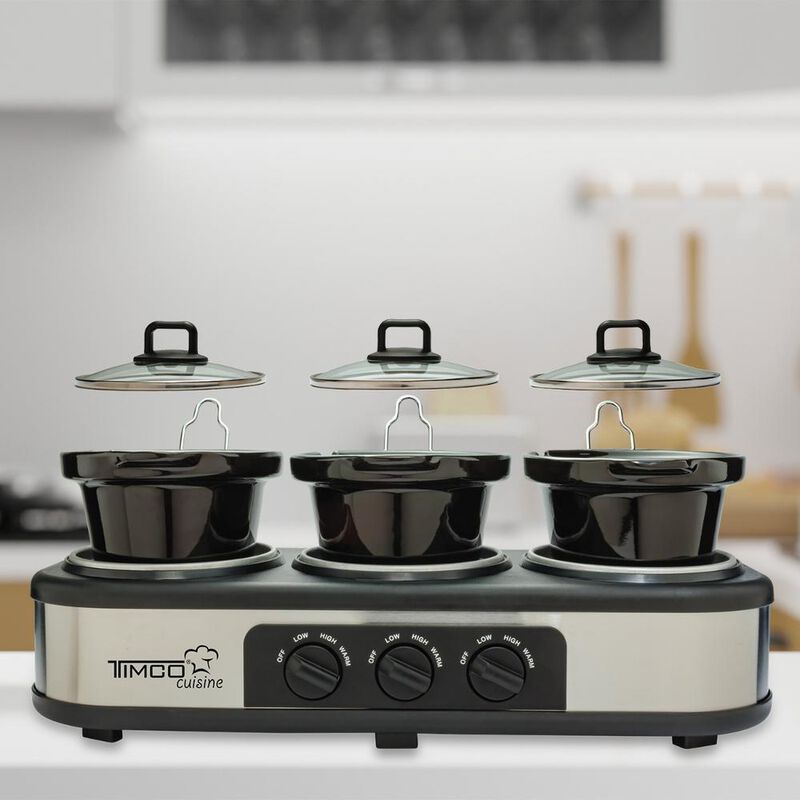 BUFETERA TIMCO 3 INSERTOS DE CERAMICA Y TAPAS D... image number null