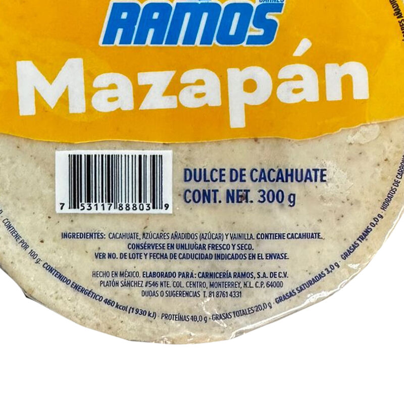 Mazapán Dulce De Cacahuate Carnes Ramos 300gr image number null