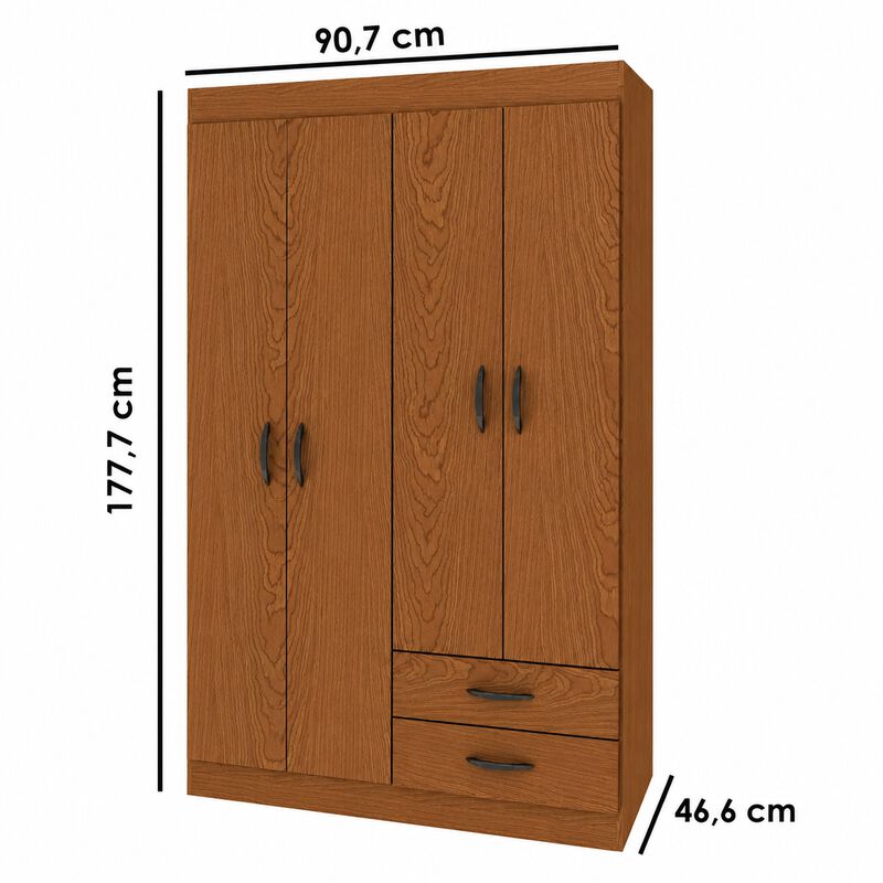 Ropero Skal 4 Puertas, 2 Gvt Color Canela image number null