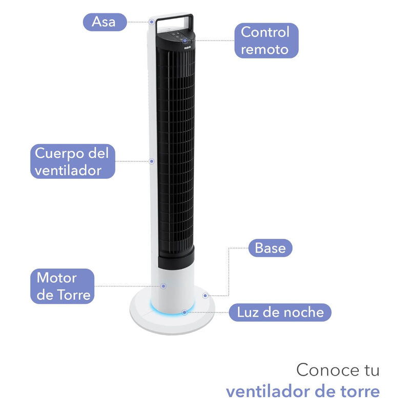 Ventilador de Torre RCA 40&rdquo; Lavable con Control... image number null