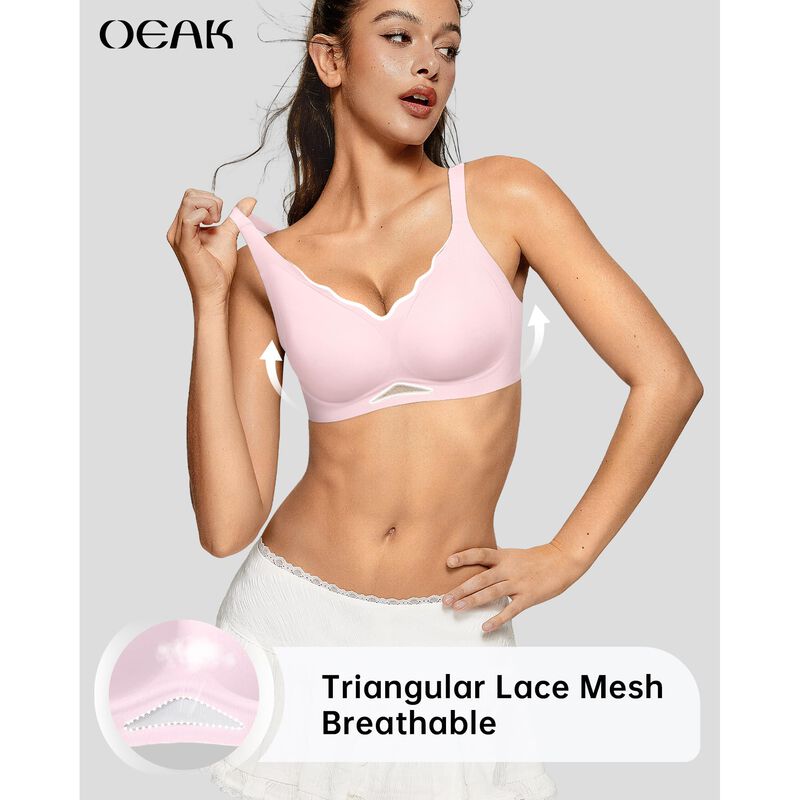 Sujetador Push-up sin Aros Oeak Wireless Rosa, ... image number null