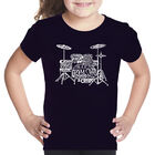 Camiseta Word Art Para Ni&ntilde;a - Bater&iacute;a - Negro