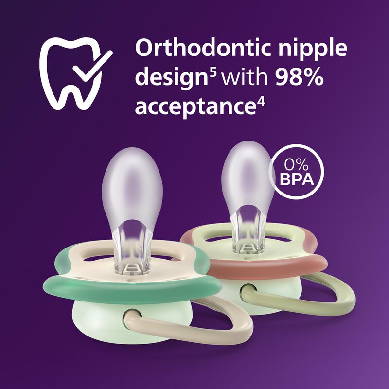 Chupete Philips Avent Ultra Air Nocturno 6-18 M... image number null