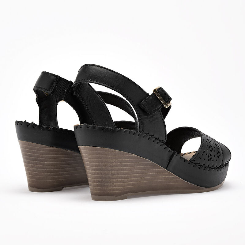 Lobo Solo sandalia cu&ntilde;a para mujer negro cod 14... image number null