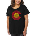 Camiseta De Talla Grande Word Art Para Mujer - Colorado- Negro