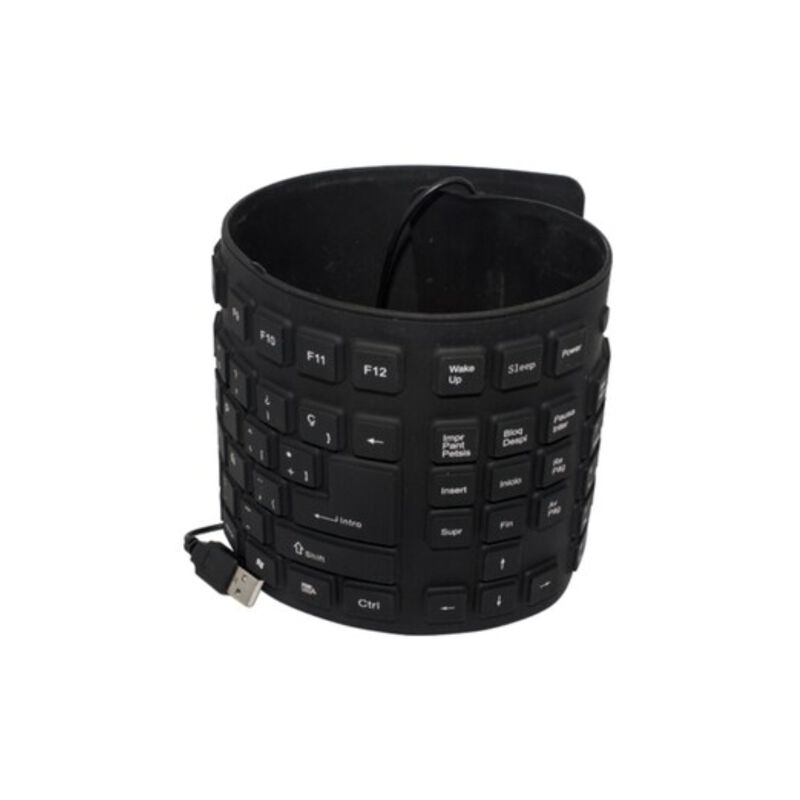 Teclado Alámbrico Fussion KB-2006 Flexible Negr... image number null