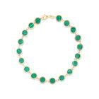 Pulsera Oro Amarillo 14k Con Malaquita (19cm Aprox) | Joyer&iacute;as Bizzarro