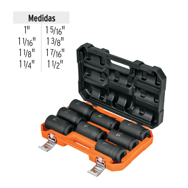 Juego de 8 Dados Largos Cuadro 3/4' de Impacto ... image number null